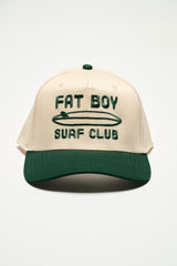 The Nose Rider Embroidered Hat - Dk Green & Natural