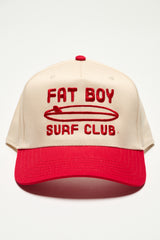 The Nose Rider Embroidered Hat - Red & Natural