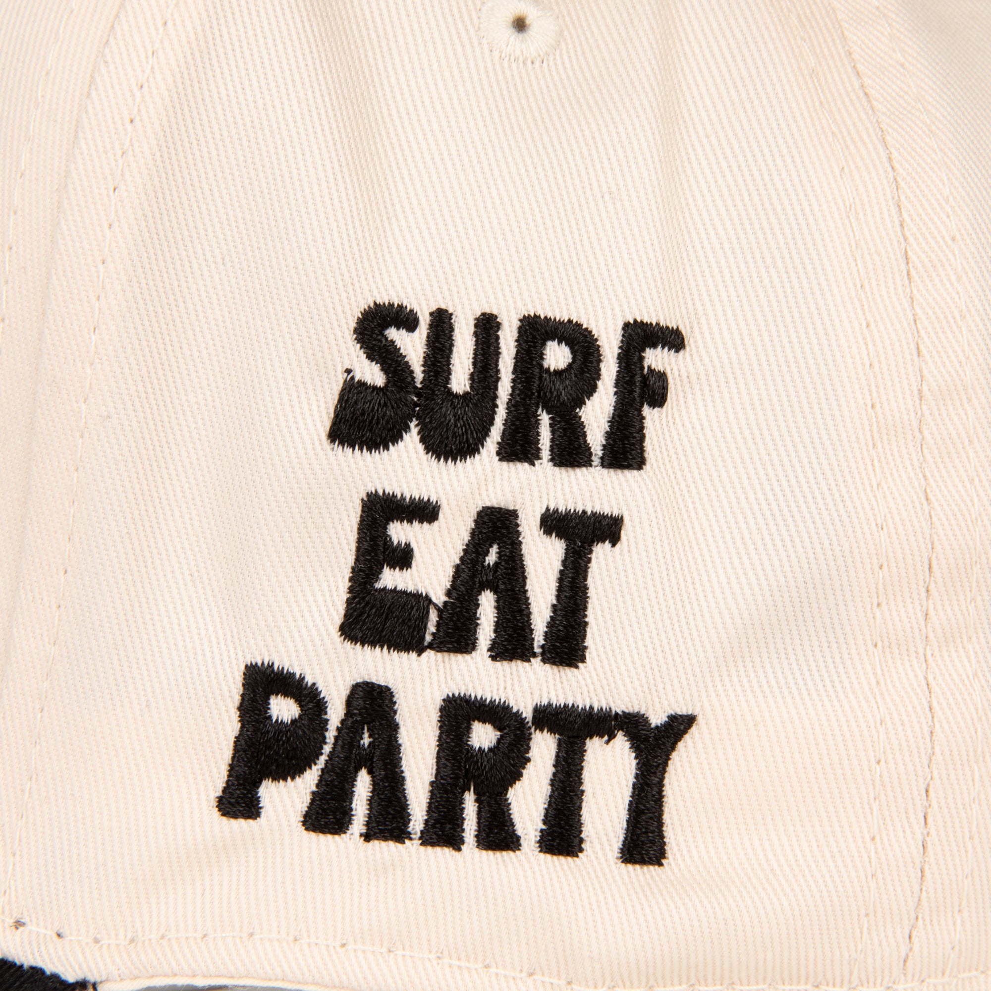 Apres Surf Embroidered Hat - Black & Natural