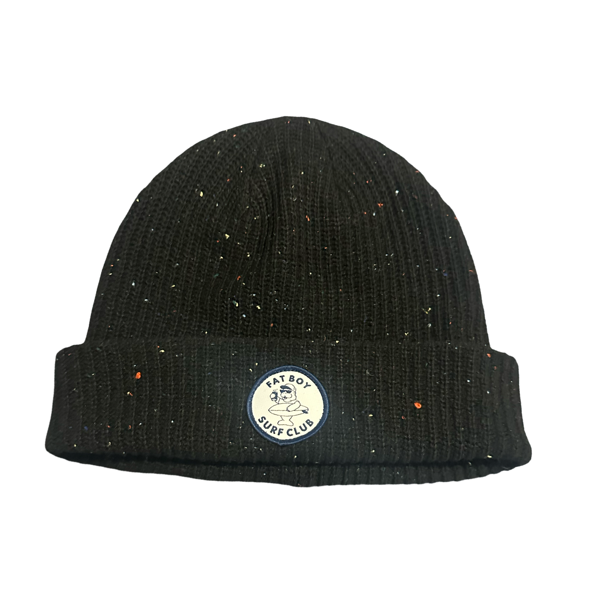 Ribbed Speckled Beanie - Black