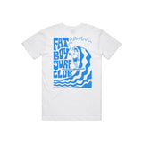 Big Wave Jerry Tee - White/Blue Fat Boy Surf Club