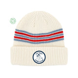 Cream Scarlett Pale Blue Striped Beanie Fat Boy Surf Club