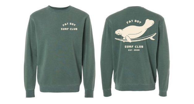 Duck Dive Crewneck Sweatshirt - Alpine Green Fat Boy Surf Club