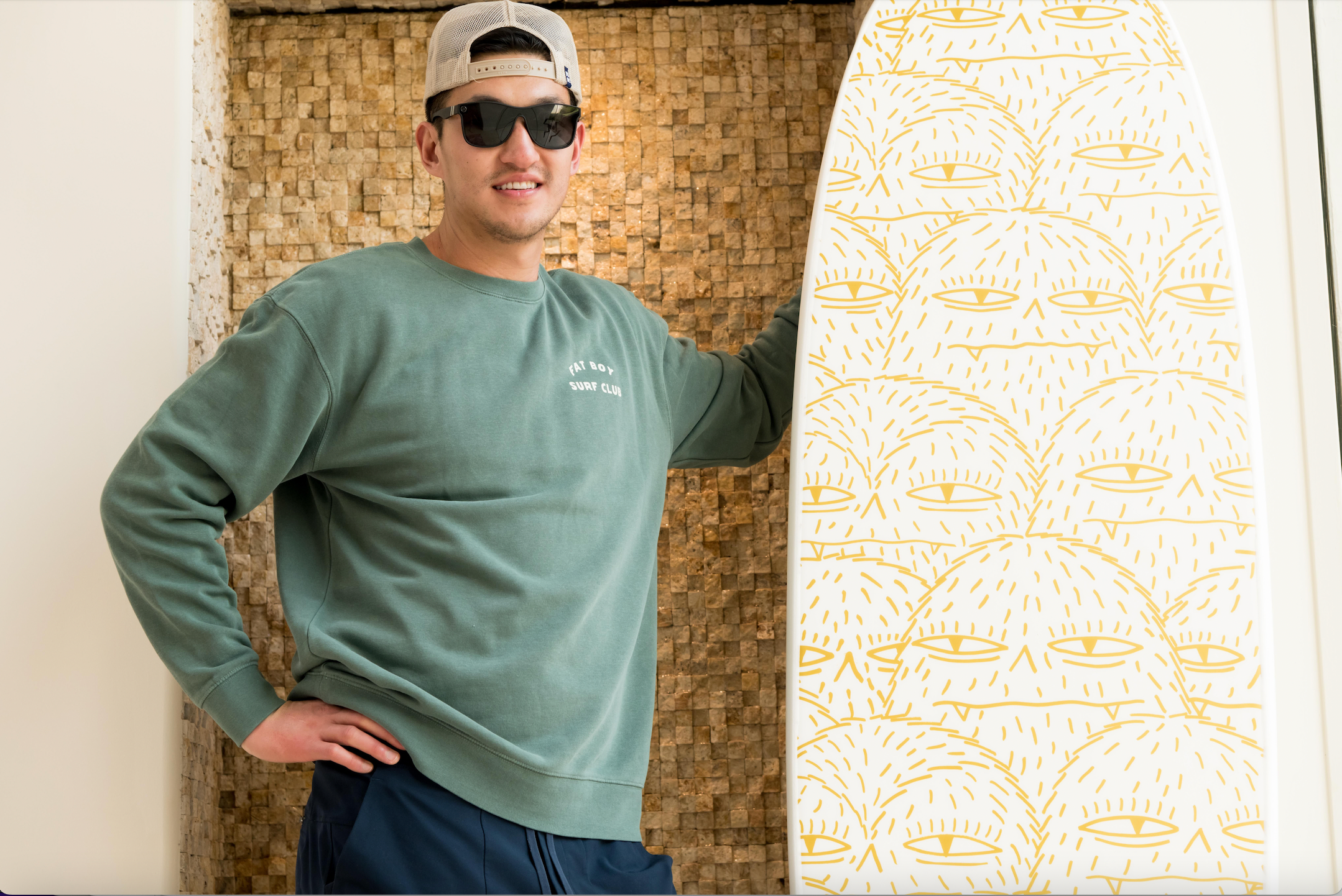 Duck Dive Crewneck Sweatshirt - Alpine Green Fat Boy Surf Club