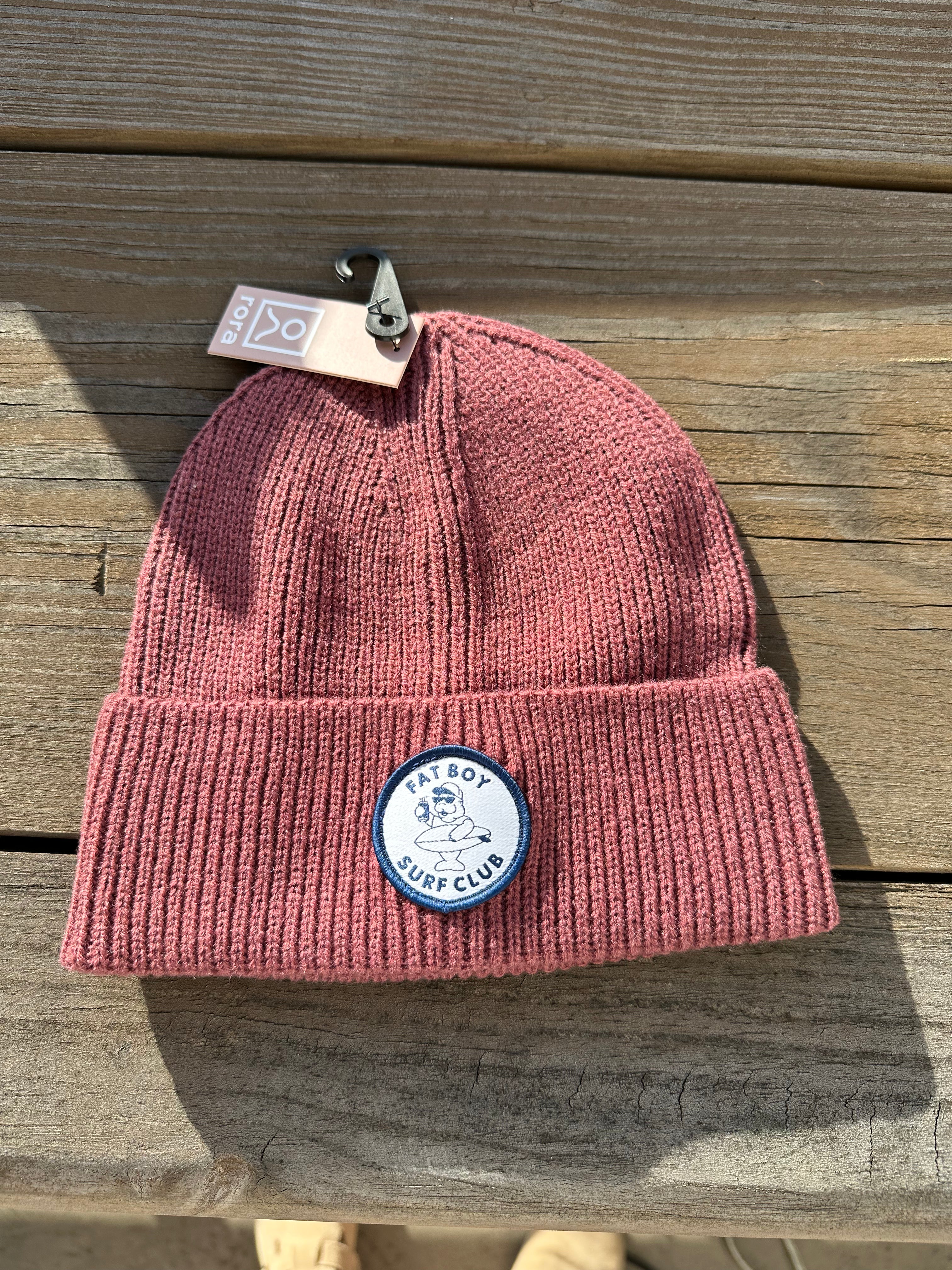 Circular Ribbed Beanie - Wine