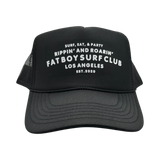 Surf, Eat, Party Foam Trucker Hat - Black Fat Boy Surf Club