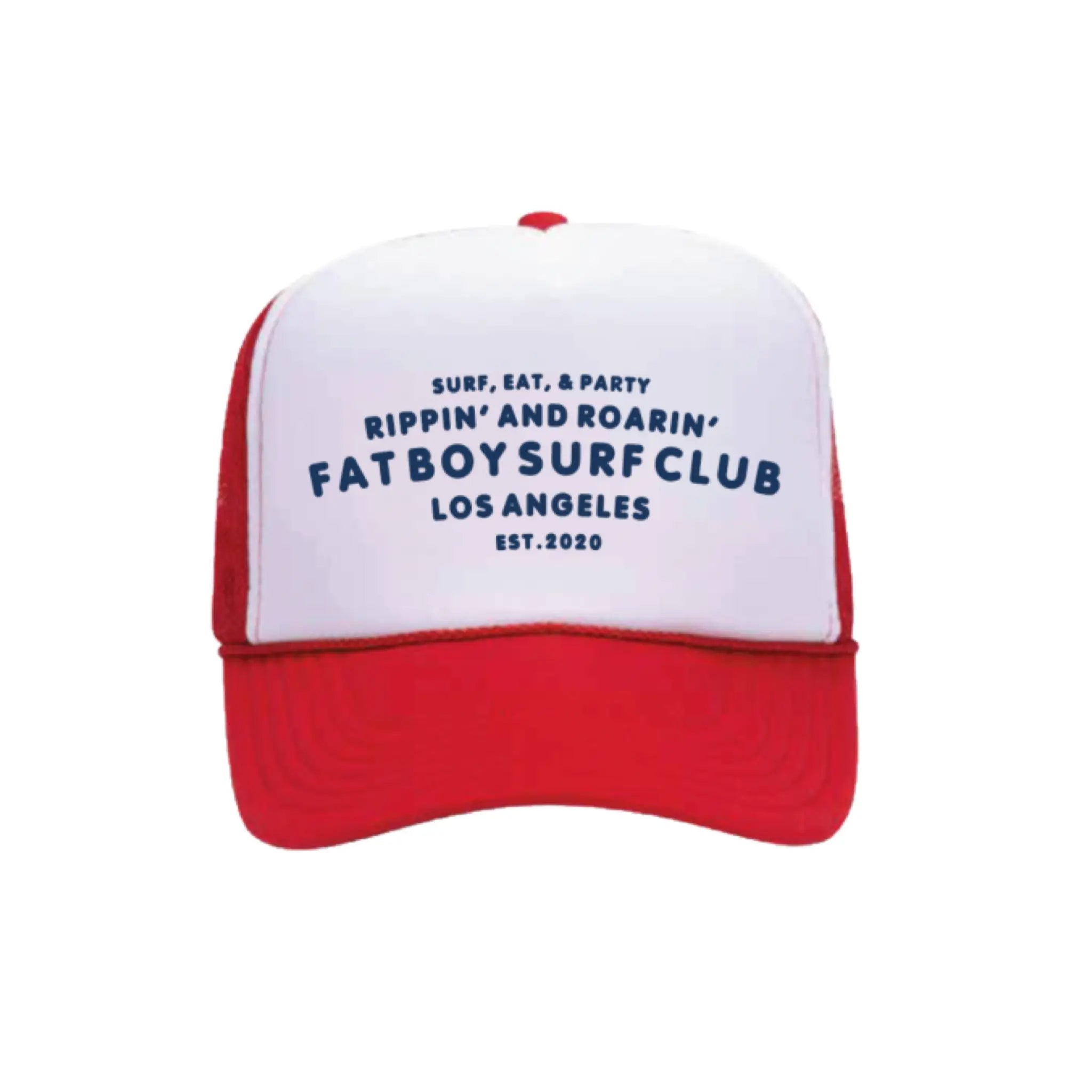 Surf, Eat, Party Foam Trucker Hat - Red Fat Boy Surf Club