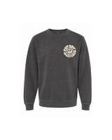 Day Drinker Crewneck in Pigment Black, front view with cream left-chest FBSC logo