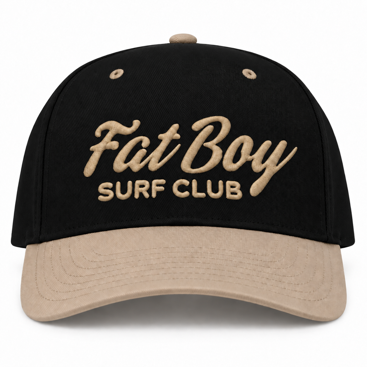 FBSC Paradise Club Hat in black and khaki, front view